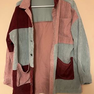 Shein colorblock flannel